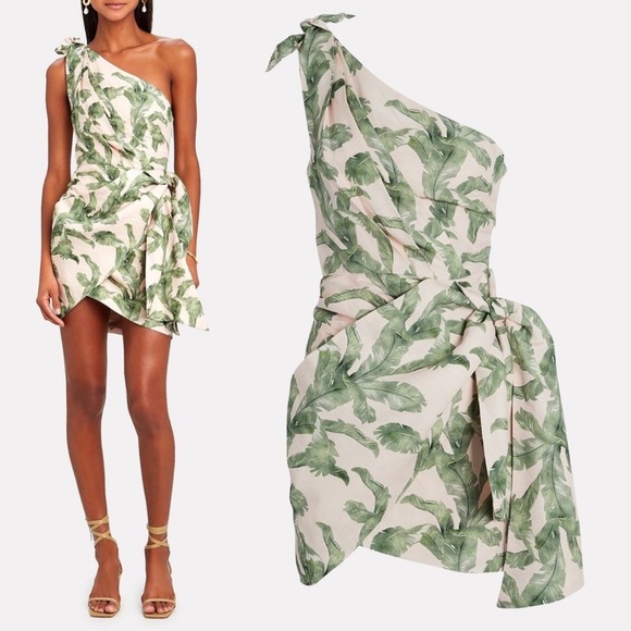 Significant Other Linen One Shoulder Safari Dress Tropical Wedding Resort Sz 10 - Picture 1 of 13